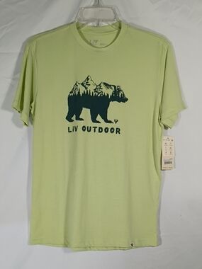 NWT Liv Outdoor Boys Bear Graphic Tee - Light Green Size XL/18